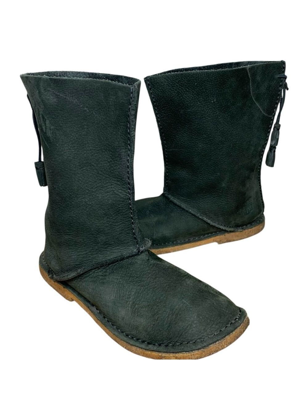 Pur Footwear Green Boots Nubuck Suede Sz 8 Gum Sole Native Granola Moccasins